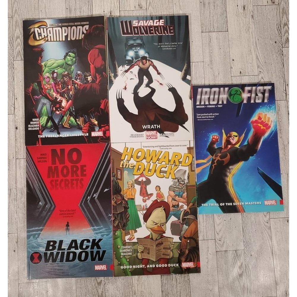 Black Widow Wolverine Iron Fist Howard the Duck Champions Marvel Lot of 5 NEW